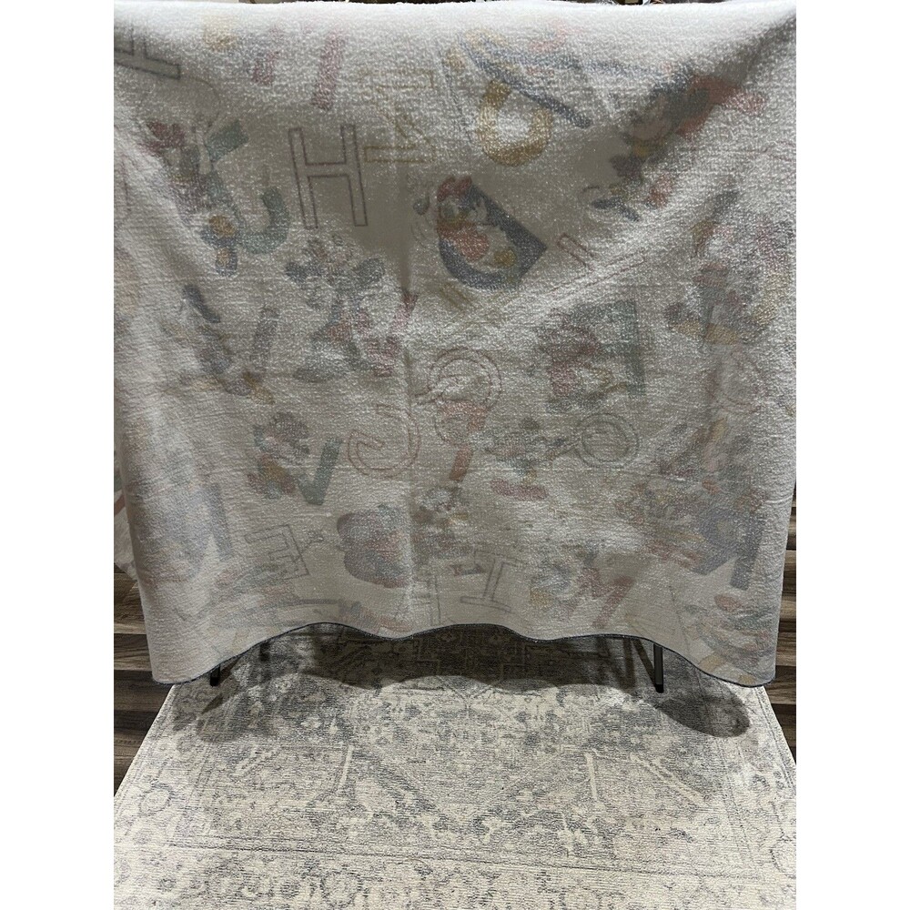VINTAGE 1980S DISNEY COMFORTER MICKEY MOUSE & FRIENDS ALPHABET ABCS 88x64 - Picture 6 of 9